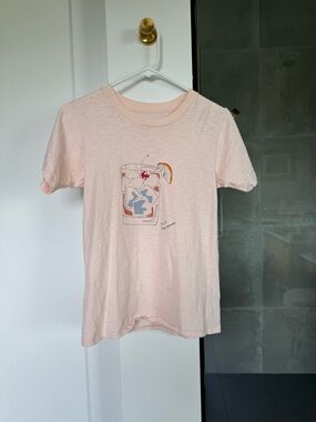 J. crew- Pink Graphic Tee - Soft Pink Short Sleeve Top